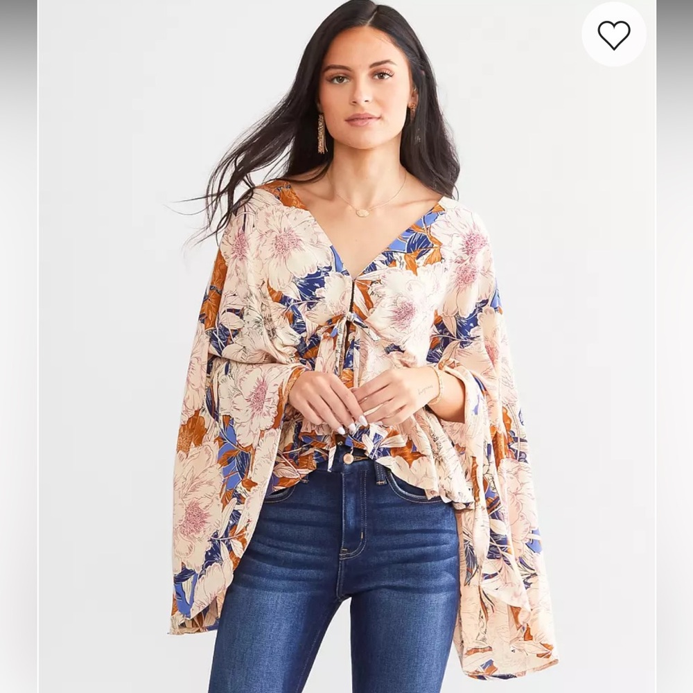 Band of the Free Tie-Front Peplum Top